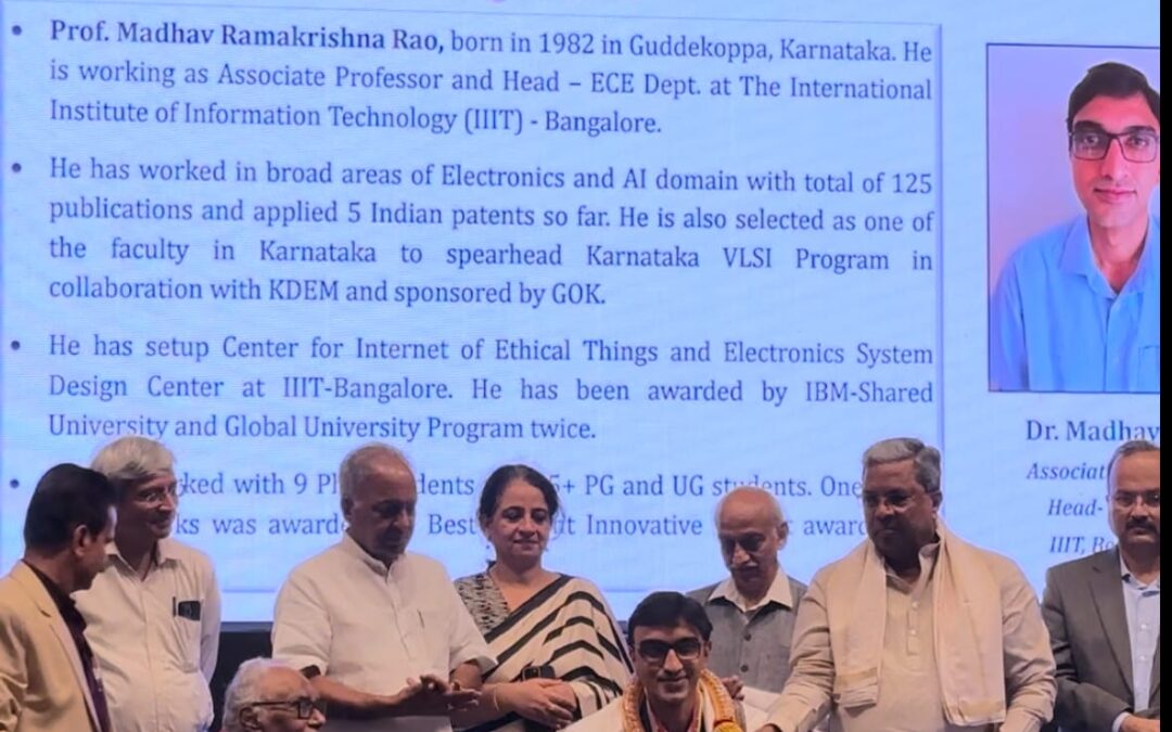 Prof. Madhav Rao Honoured with the Prestigious Prof. Satish Dhawan Young Engineers State Award in the field of Engineering Sciences for the year 2023